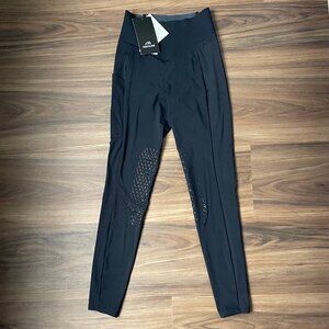 Equiline Women's Riding Breeches/Leggings - Pull On - Knee Grip - Black - XS